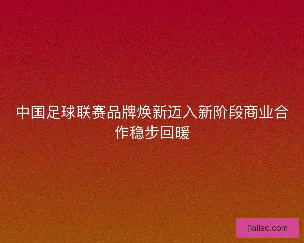 中国足球联赛品牌焕新迈入新阶段商业合作稳步回暖